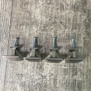 Lot of 4 Square Silver Metal Cabinet Knobs Drawer Pulls & Hardware Home Decor